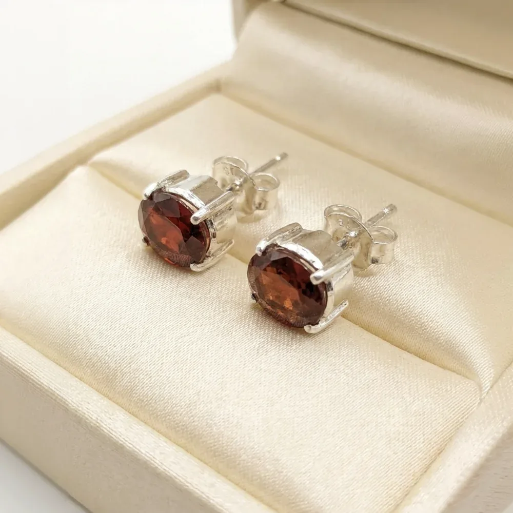 Ember Glow Hessonite Studs